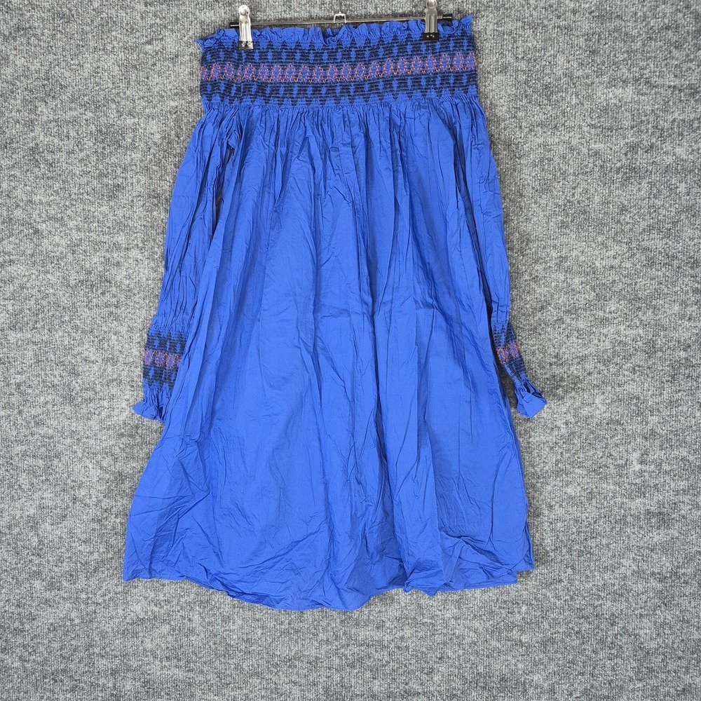 Maje Sz 1 Raffy Blue Embroidered Off Shoulder Knee Length Dress‎